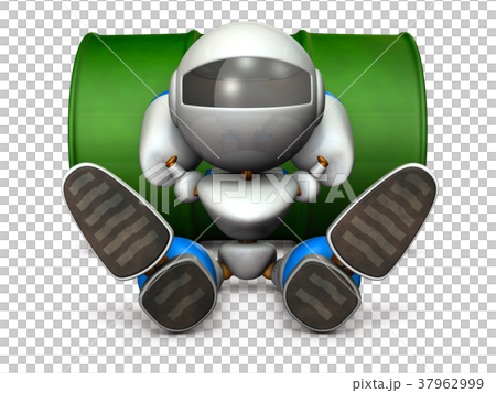 不機嫌に足を投げ出すロボット 37962999