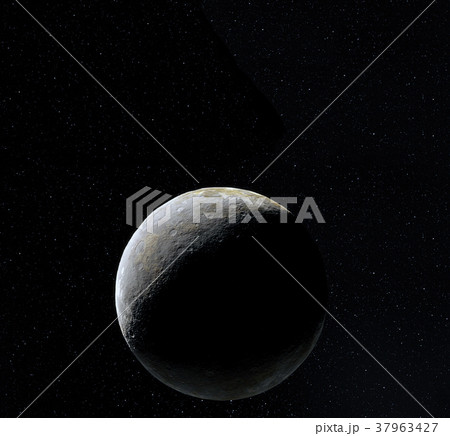 Moon surface. Realistic 3d render of moon and 37963427
