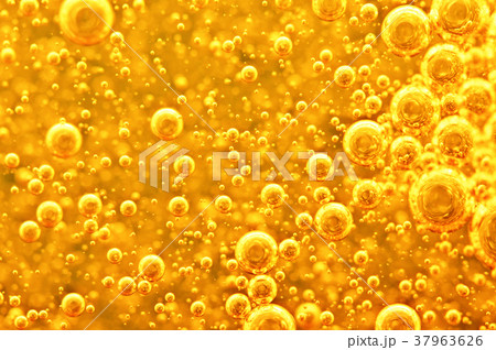 Golden background with big and small gold bubbles 37963626