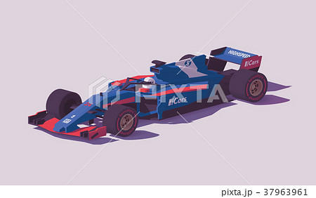 Vector low poly formula racing car Vector low poly formula racing car 37963961