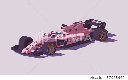 Vector low poly formula racing car Vector low poly formula racing car 37963962