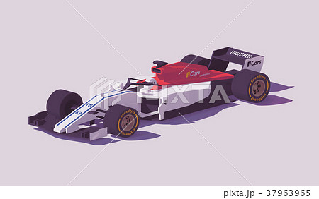 Vector low poly formula racing car 37963965