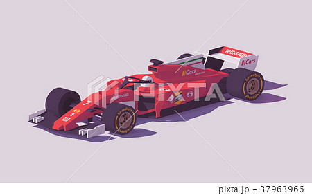 Vector low poly formula racing car Vector low poly formula racing car 37963966