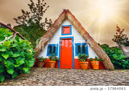 Portuguese traditional house in Santana, Madeira Portuguese traditional house in Santana, Madeira 37964063