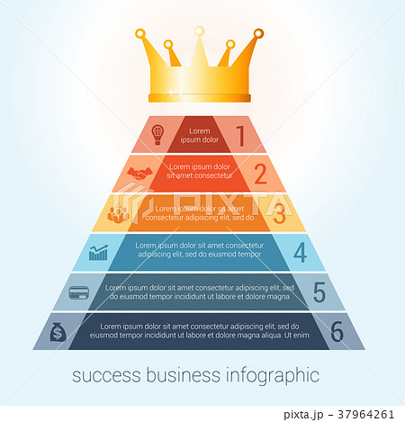 Infographic success business template for 6 steps. 37964261