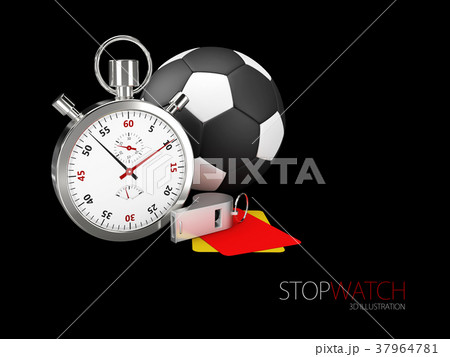 sports stopwatch with ball and whistle. 37964781