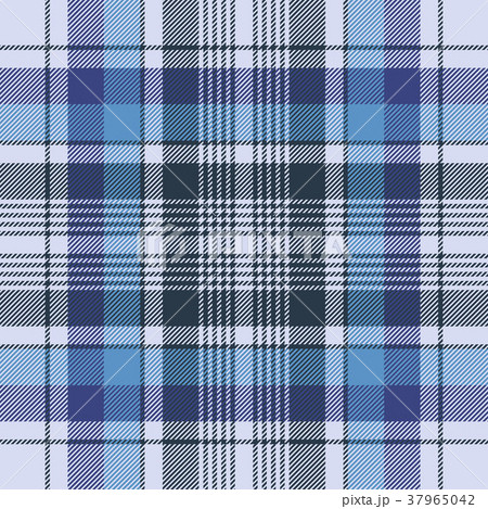 Blue tartan check plaid fabric seamless pattern 37965042