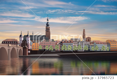 Panoramic view of medieval town in Germany Panoramic view of medieval town in Germany 37965723