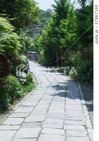 京都三条、参道に続く石段 37967140