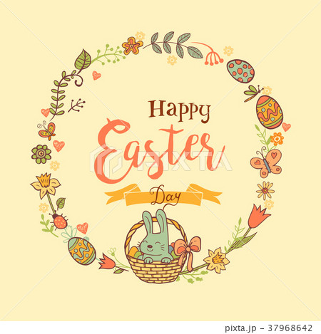 Cute Easter festive frame Cute Easter festive frame 37968642