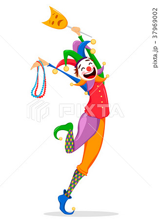 Mardi Gras jester in a mask 37969002