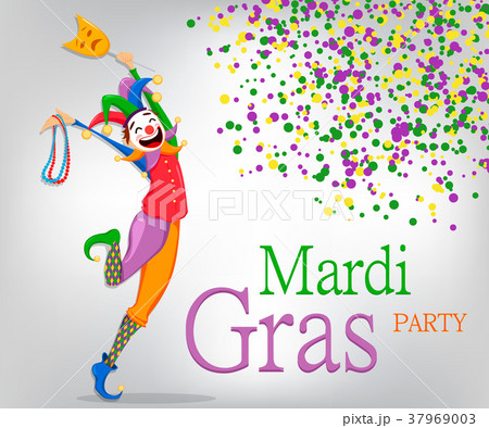 Mardi Gras jester in a mask 37969003