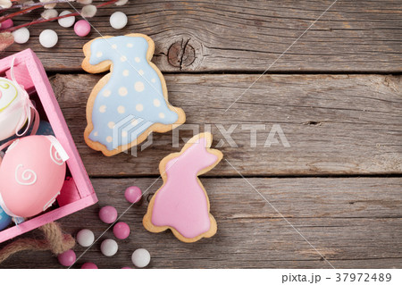 Easter gingerbread cookies and eggs 37972489