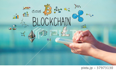 Blockchain with smartphone Blockchain with smartphone 37973130