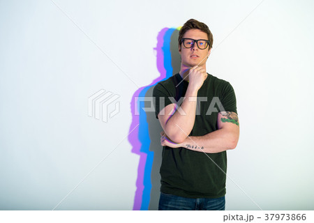 Pensive male making serious decision 37973866
