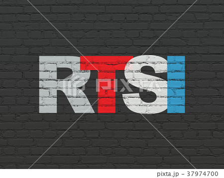 Stock market indexes concept: RTSI on wall 37974700