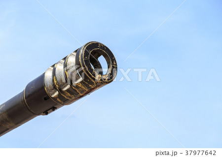 Green cannon of Thai army showing in Children day in Phuket, Thailand 37977642