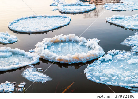 ice floes in a river during a spring ice drift ice floes in a river during a spring ice drift 37982186