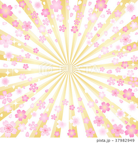 桜 キラキラ ゴールド サプライズ 背景のイラスト素材