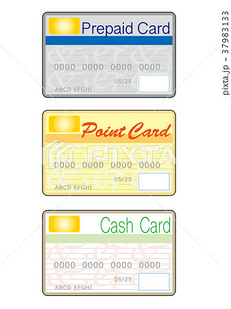 プリペイドカード ポイントカード キャッシュカードのイラスト素材