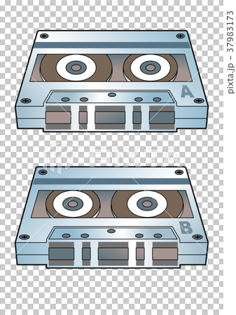 カセットテープ 表と裏のイラスト素材