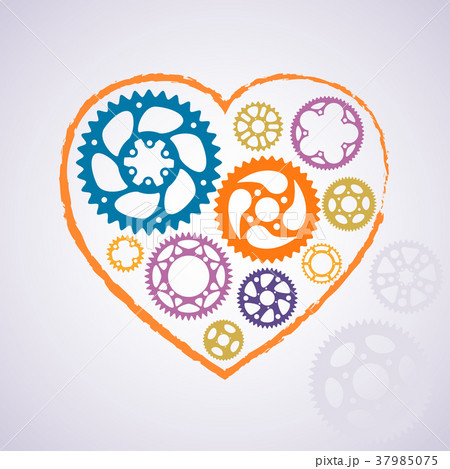 Colorful silhouette valentine heart postcard. Colorful silhouette valentine heart postcard. 37985075