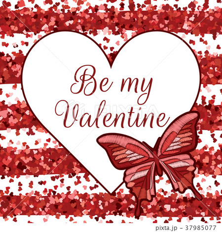 Valentines day greeting card. Vector illustration 37985077