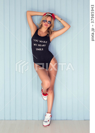 sexy swag blonde woman in bodysuit with perfect sexy swag blonde woman in bodysuit with perfect 37985943