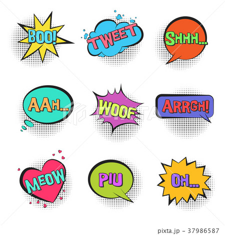 Retro comic speech bubbles with animal sounds 37986587
