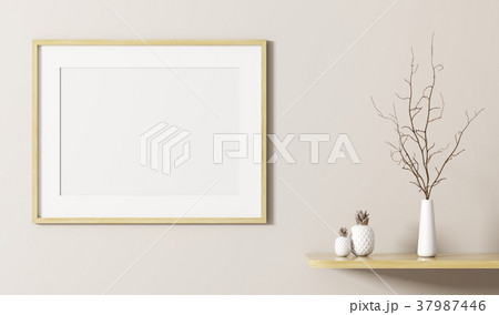 Shelf and frame 3d rendering 37987446