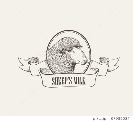 Head of sheep inside round frame decorated with Head of sheep inside round frame decorated with 37989084