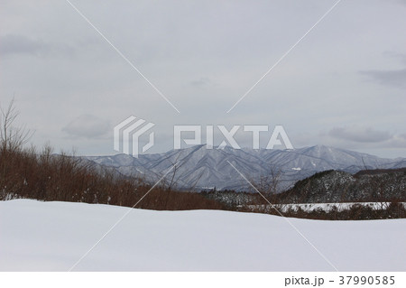 道の駅「しもごう」から望む雪景色 37990585