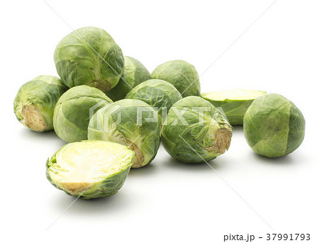 Raw brussels sprout isolated Raw brussels sprout isolated 37991793