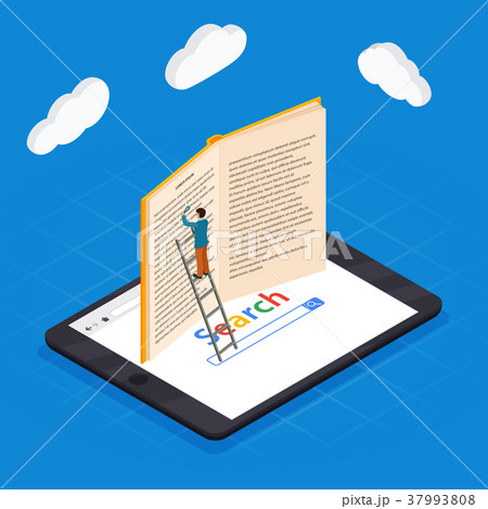Online education isometric icons composition with 37993808