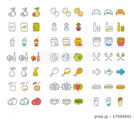 Set Line Icons Food 37998892