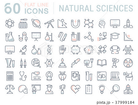 Set of Line icons of natural history 37999184