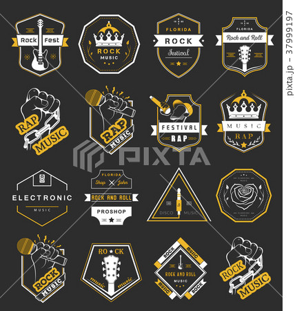 Set of vector logos and badges music 37999197