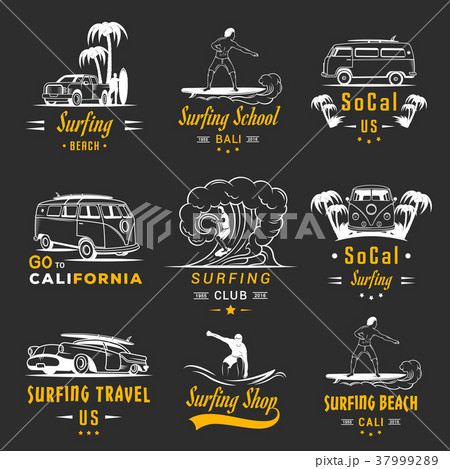 Vector Set Surf Badges, Sign and Logos 37999289