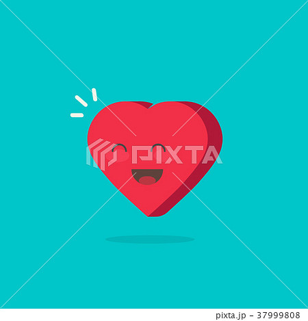 Happy cheerful heart vector illustration isolated 37999808