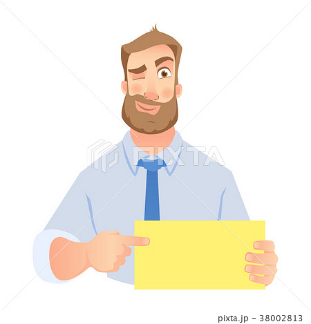 Businessman holding blank sign 38002813