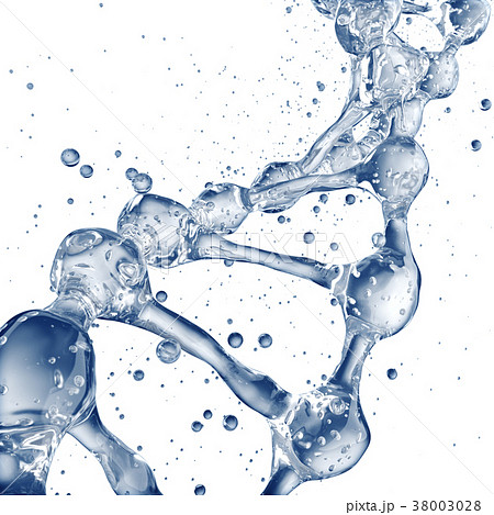 3d illustration of DNA molecule model from water. 3d illustration of DNA molecule model from water. 38003028