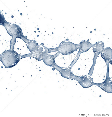3d illustration of DNA molecule model from water. 3d illustration of DNA molecule model from water. 38003029