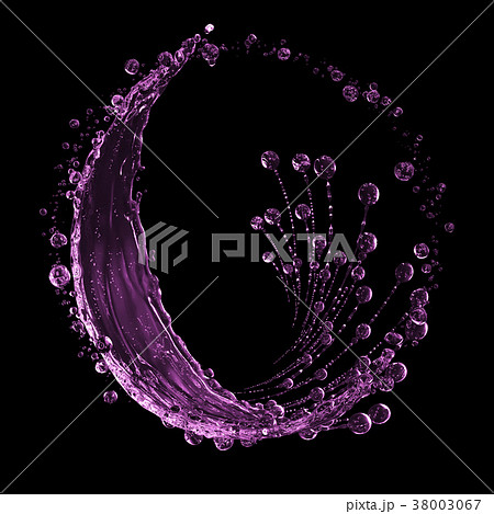 3D detailed illustration of a drop of water pink 38003067