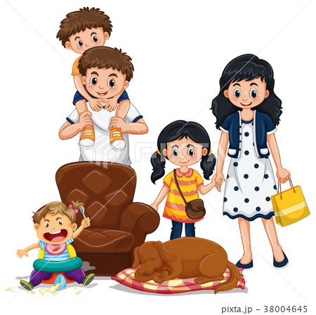 Family members with parents and kids Family members with parents and kids 38004645