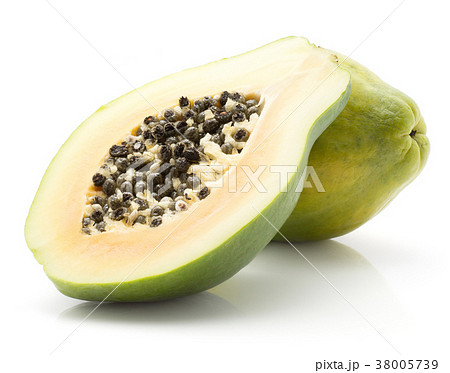 Fresh raw papaya isolated on white Fresh raw papaya isolated on white 38005739