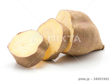 Fresh raw sweet potato isolated on white Fresh raw sweet potato isolated on white 38005992