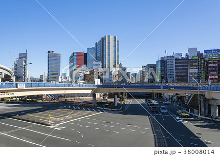 東京 飯田橋駅前 飯田橋交差点の風景 東京 飯田橋駅前 飯田橋交差点の風景 38008014