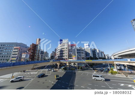 東京 飯田橋駅前 飯田橋交差点の風景 東京 飯田橋駅前 飯田橋交差点の風景 38008032