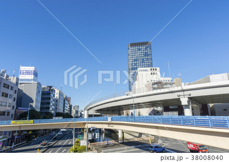 東京 飯田橋駅前 飯田橋交差点の風景 東京 飯田橋駅前 飯田橋交差点の風景 38008040