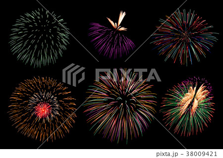 Firework collection and Set of colorful fireworks 38009421